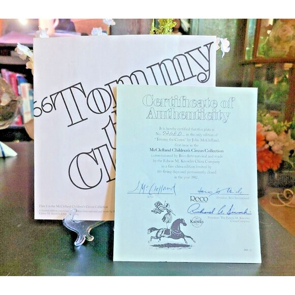 Tommy The Clown Collector Plate John McClelland Children's Circus Dog - Picture 3 of 5